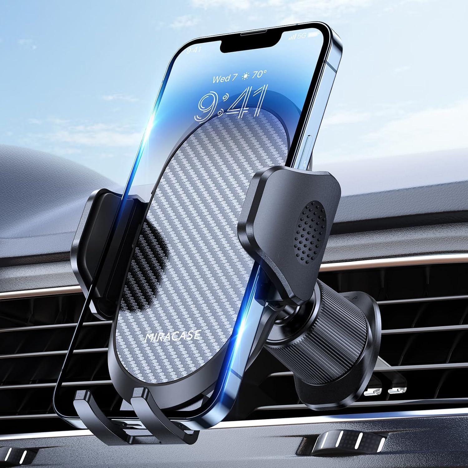 Miracase Handyhalterung Auto [Stabilere Doppelhaken] Handyhalter für Autos Lüftung Universale, Halterung für Navigationsgeräte，360 Grad Vent KFZ Halterung für iPhone Galaxy Smartphone