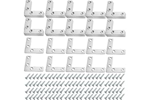 CHUIFAI 50 Stück Flachwinkel 90 Grad 50 x 50 mm, L Form Winkelverbinder Edelstahl Flachverbinder Flache Eckwinkel mit 160 Schrauben für Holzmöbel, Tische und Stühle
