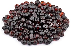 Bernstein Perlen im Barock-Stil - Poliert und Roh 100% Naturliche Baltischen Harz Stein 5–6 mm Lose mit Locher Mehrere Farben – Amber Culture