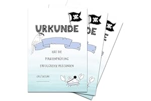 ‎NASTAMI 10 Urkunden Schatzsuche DIN A4, Piraten Urkunden Urkundenpapier A4 Urkunden zum Bedrucken, Kindergeburtstag Mitgebsel