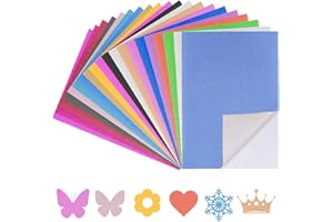 ANZOAT 60 Pz Carta Glitter Adesiva A4, 20 Colori Cartoncino Glitterato Gomma Eva Glitterata, Fogli di Gomma Eva, Carta Glitterata per Artigianato Fai da Te, Confezioni Regalo, Album, Scrapbooking