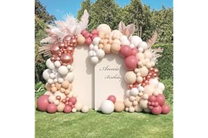 WAREHOUSE 153 Piezas Globos Rosas,Arco Para Globos,oro rosa Globos De Cumpleaños Para Baby Shower Niña, Feliz Cumpleaños Decoracion, Boda Decoracion, Bautizo Niña.