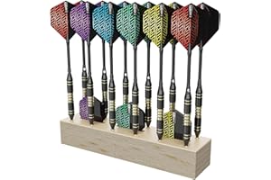 CyeeLife Darthalter,12 Aufnahmen für Darts,3 Aufnahmen für Dart Flights,DartStänder Geeignet für Steeldart & Softdarts,Dart Zubehör (Holzfarbe)