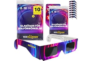 Solförmörkelseglasögon med mobilfilter – ISO 12312-2- och CE & UKCA-certifierade glasögon för solobservation + smartphonefilter, AAS 2026