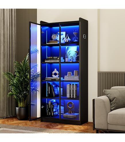 FREDEES Glasvitrine Mit LED Und Bewegungsmelder – Produktbild-Vorschau 2