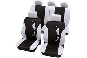 PETEX Lot de 17 Housses de siège universelles Eco Class Flower Blanc Taille SAB 1 Vario Plus