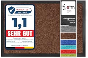 etm Dywany Wejście Domu - Chłonne Pluty | Kombinezon | Dywany winylowe | Możliwość prania | Mata zewnętrzna lub wewnętrzna (brązowa, 120x180cm)