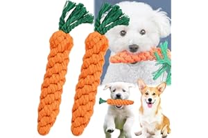 Begpoee 2 Piezas Masticable Cuerda De Zanahoria, Juguetes para Mascotas Cuerda Trenzada, De Juguete para Masticar Zanahoria, Juguete De Limpieza Dental, 21,5 x 3,5 Cm, para Perros Pequeños y Medianos