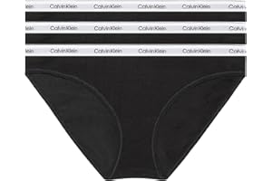 Calvin Klein Pack de 3 Braguitas Tipo Bikini de Algodón Elástico para Mujer