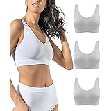 Risalti Reggiseno Senza Ferretto Spalla Larga 3 pz - Bralette Donna in Microfibra, Brassiere Top Donna Elasticizzato, Intimo 