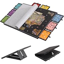 LAVIEVERT – Planche De Puzzle 2000 Pièces Pliable – 6 Tiroirs Colorés – Support Inclinable Et Housse 2 En 1 – Léger 3,8 Kg – Feutre Premium
