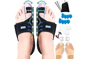 RFAQK 11pcs Bunion Corrector for Women & Men - Bunion Corrector Kit with Toe Separators and Bunion Splints Hammer and Big Toe Separator, Spacers and Straighteners, Exercise Strap
