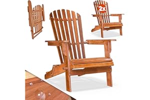 ‎CASARIA Casaria® 2X Sonnenliege Holz Wetterfest Klappbar 160kg Belastbarkeit XXL Armlehnen Rückenlehne Garten Balkon Terrasse Holzstuhl Ergonomisch Adirondack
