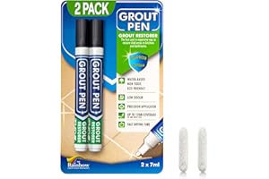 RAINBOW CHALK MARKERS LTD Twin Pack (BLACK) Grout Pen - Designed for restoring tile grout in bathrooms & kitchens