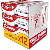 Colgate - Advanced White Toothpaste with Baking Soda and Volcanic Ash, Pack 12 x 75 ml, Whiter Teeth in 7 Days, Clinically Pr