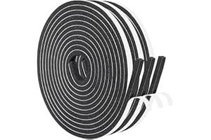 Yotache Foam Tape 2 Strips 6mm Wide X 6mm Thick, Weather Stripping for Doors and Window High Density Foam Seal Tape Sliding Door Weather Strip, Total 8m Long (2 X 4m Each)