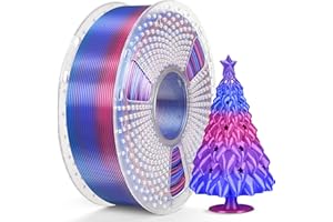SUNLU Silk Rainbow PLA PLUS filament, szybka zmiana koloru co 8 metrów, wielokolorowy filament do drukarki 3D, długość całkowita 330 m, szpula 1 kg, jedwabny filament tęczowy