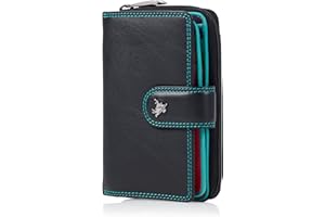 VISCONTI ® Portafoglio Donna Vera Pelle con protezione RFID Porta Carte di Credito con Portamonete Borsellino Portafogli Porta Banconote - COLORADO (nero/multi (black/multi))