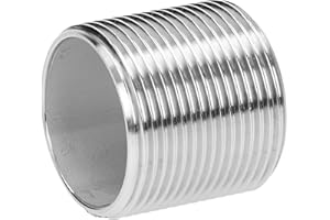 RIAT I 3/4" x 30 mm Laufnippel I Edelstahl I Rohrnippel I durchgehendes Gewinde I Fitting I BSP I 2x Aussengewinde I AG