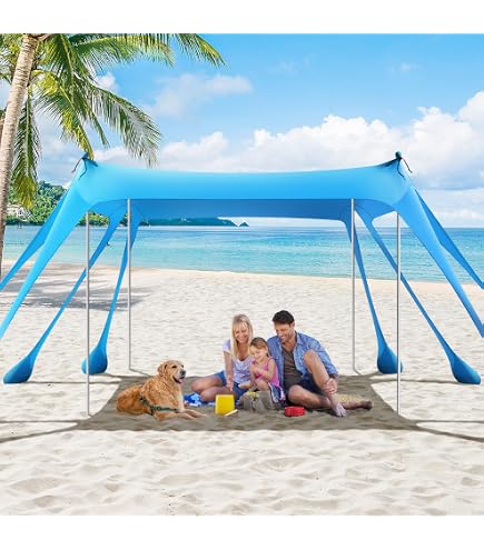 Mit Sandsäcken Und Stangen GOPLUS Strandmuschel Po Produktbild-Vorschau 6