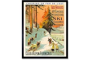 Wee Blue Coo Advert Ski Contest Vosges France Alpine Club Winter Sport Wall Art Print Mur Encadré Décor 30 x 41 cm