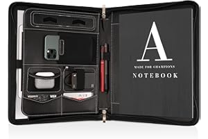 AZORIS PREMIUM® Schreibmappe A4 Premium Konferenzmappe mit viel Stauraum und 13 Zoll Fach für Tablet, IPad professionelle Schreibmappe aus Kunstleder für Damen und Herren