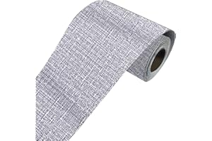 LUO YIYI 10Meters Self-Adhesive Linen Gray PVC Backsplash Border Wall Decor Kitchen Bathroom Tiles Sticker Wallpaper 4.0x390inch