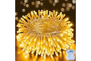 Hopexy Battery Fairy Lights, 10m 100LEDs Fairy Lights Battery Operated with Timer, Waterproof Warm White Christmas Lights with 8 Modes/Indoor Outdoor for Bedroom Wedding Garden Christmas Decorations