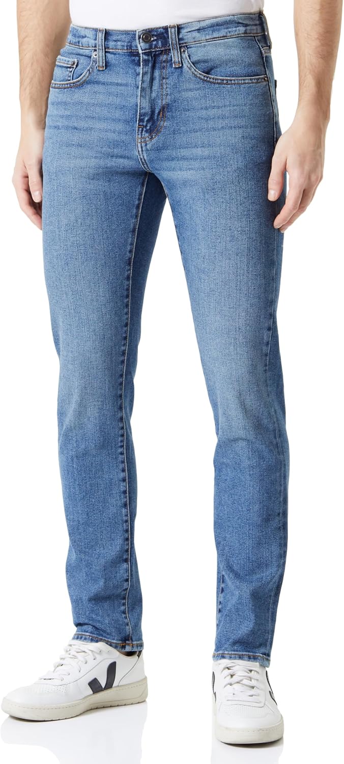 Amazon Essentials Hombre Vaqueros Elásticos de Corte Deportivo - Colores interrumpidos
