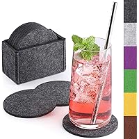 12 Filz Untersetzer Rund - Anthrazit Für Gläser & Tassen Mit Box