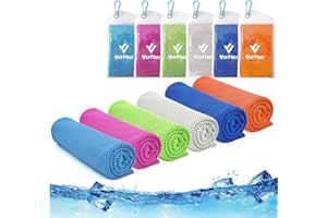 Cooling Towel,Vofler 6 Pack Cool Towels Microfiber Chilly Ice Cold Head Band Bandana Neck Wrap (40"x 12") for Athletes Men Women Youth Kids Dogs Yoga Outdoor Golf Running Hiking Sports Camping Travel