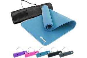 Respire Fitness Yoga Mat for Men and Women, 185 x 57 cm, Extra Thick 15mm Cushion with Smooth and Ribbed Surfaces, Non-Slip Sweat Resistant Material for Pilates, Stretching, Fitness, and Meditation