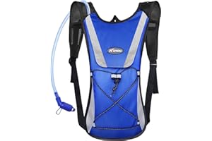 KUYOU Hydration Backpack, Hydration Pack Water Backpack Vest with 2L Water Bladder Adjustable Lightweight Water Bag Hiking Cycling Rucksack Climbing Camping Running Bag for Men & Women