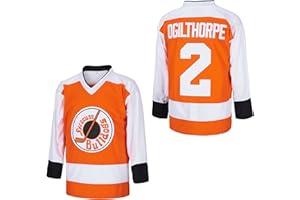 CHUYAMAOYI #2 Ogie Ogilthorpe Syracuse Bulldogs Slap Shot Herren Movie Eishockey Trikot genäht