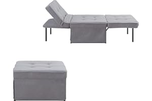 Atlantic Home Collection Fotel, leżak, taboret Finn, poliester, szary, szer. x gł. x wys.: 80 cm x 72 cm x 43 cm