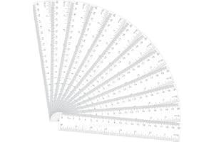 Popuppe 12 Pack 20cm Ruler Multipack Clear Ruler Plastic Rulers 8 Inches Shatter Resistant Ruler Shatterproof Metric Ruler Transparent Straight Ruler Measuring Ruler Tool for Student School Office
