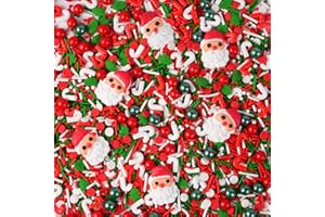 BAYEP Décors Sucrés Noël 130 g - Père Noël Décorations en Sucre pour Gâteaux, Bûches, Cupcakes