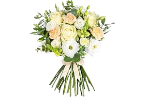 PRESTIGEFLOWERS Hand-Crafted Fresh Bouquet - Roses, Snapdragons & Eustoma: Delivered for Birthdays & Any Occasions!