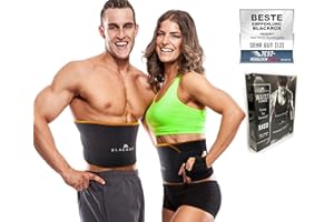 BLACKROX Trimm Your Waist Fitnessgürtel Vergleichssieger Damen & Herren,Schwitzgürtel zur Fettverbrennung, Premium Fitness Gürtel Verstellbarer Sauna Bauchweggürtel zum Abnehmen