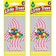 Little Trees Cardboard Hanging Car, Home & Office Air Freshener, Bubble Gum (Pack of 12)