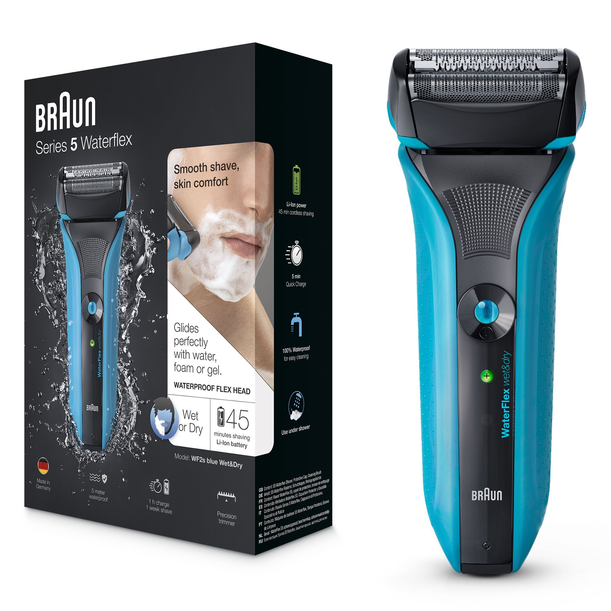 Braun-Series-5-WaterFlex-WF2s-Afeitadora-elctrica-para-hombre-de-lamina-en-seco-y-mojado-mquina-de-afeitar-barba-inalmbrica-y-capuchn-protector-color-azul