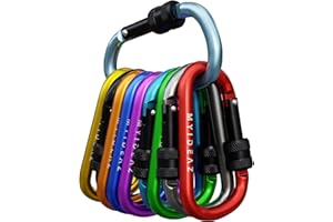 ‎MYIDEAZ Karabiner Schraubkarabiner mit gefederter Verschluss, D Form Karabiner Set, 80mm große Karabinerhaken aus hochwertigem Premium Alu für Camping, Wandern