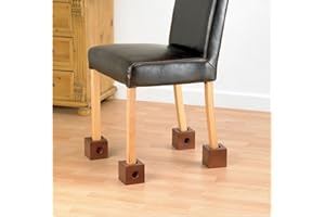 Homecraft Wooden Chair Raisers (Eligible for VAT relief in the UK), 3" Rise, Raise Chair Height, Fits Various Chair Leg Widths, Helpful for Adapting Furniture for Elderly, Disabled, Handicapped