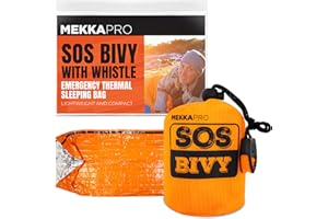 MEKKAPRO SOS Emergency Thermal Bivy Sleeping Bag with Survival Whistle, Survival Bivvy Sack, Mylar Emergency Blanket