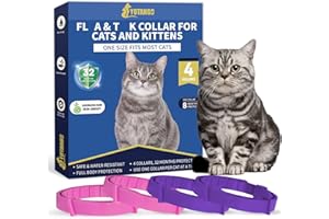 YOTANGO Cat Collar Repellent, 4 Pack Cat Collar-Built-in Pant-Based Formula Strong Repellency Slow Release, Pleasant Aroma, Waterproof (PurplePink)