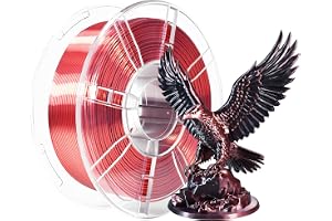 iBOSS PLA 3D-skrivarfilament, PLA-filament 1,75 mm tvåfärgat silkesfilament, glimmande samextruderat 3D-skrivfilament 1kg (2.2lbs), Tvåfärgat Blå Lila (Laserlila)