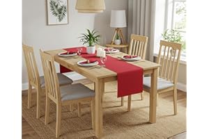 Magna Collection Table Runner - Red Table Runners for Dining Table 33cm x 183cm - 100% Cotton, Durable, and Wrinkle-Resistant Stitching, Ideal for Christmas Party Decoration