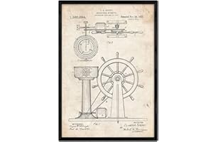 Nacnic Poster con patente de Timon. Lámina con diseño de patente antigua en tamaño A3 y con fondo vintage