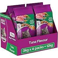 Whiskas Adult (+1 Year) Dry Cat Food Combo- Tuna Flavour, 1.2 Kg Pack, Ocean Fish Flavour, 1.2 Kg Pack and Mackerel…