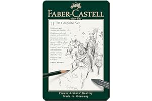 Faber-Castell 112972 - Pitt Graphite Set en étui métallique, set de dessin 11 pièces